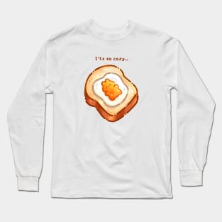 Egg sunny side up toast and cozy bunny Long Sleeve T-Shirt